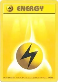 A picture of the Lightning Energy Pokemon card from Base Set